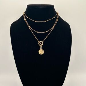 Gold Coin Layered Necklace